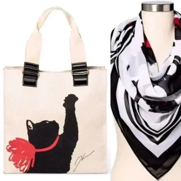 NWT Jason Wu x Target Cat Tote Bag & Scarf Set - Picture 1 of 3